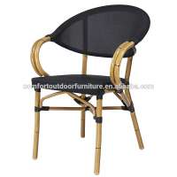 Bamboo Look Outdoor Teslin Mesh Chair