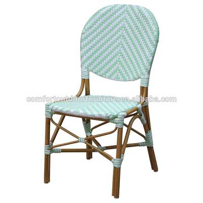 All-weather Commercial Quality Rattan bistro Chair in Green Color