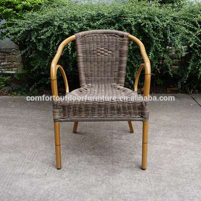 Faux Bamboo Rattan Cafe Chair with Dia3.8mm round rattan