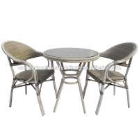 Natural Wood Look Gray Color Cafe Furniture Set Cafe Set Dining Furniture Set