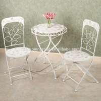 New Sweet Beautiful White Round Metal Bistro Table Sets AR-6137set